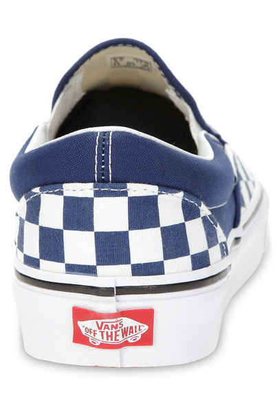 blue vans checkerboard slip on