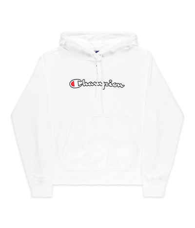 red champion hoodie with white logo
