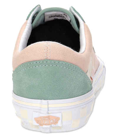 vans old skool pro washed peach & blue skate shoes