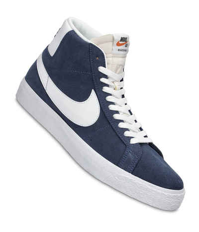 Nike Sb Zoom Blazer Mid Shoes Navy White Black Buy At Skatedeluxe