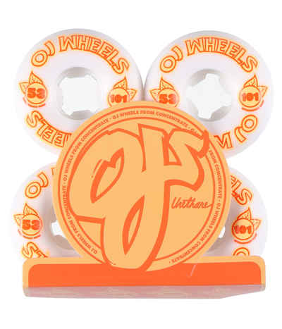 OJ III Skateboard Wheels 53mm From Concentrate Hardline 101A White/Orange 
