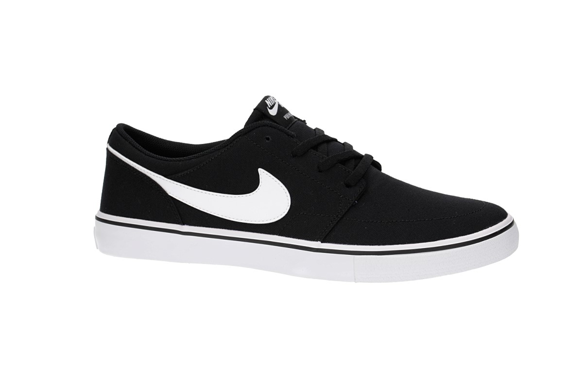 Nike SB Solarsoft Portmore II Canvas Shoes (black white)