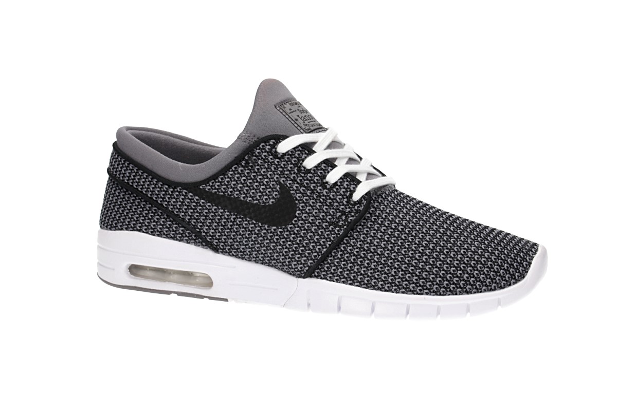 nike sb janoski max gunsmoke black & white skate shoes