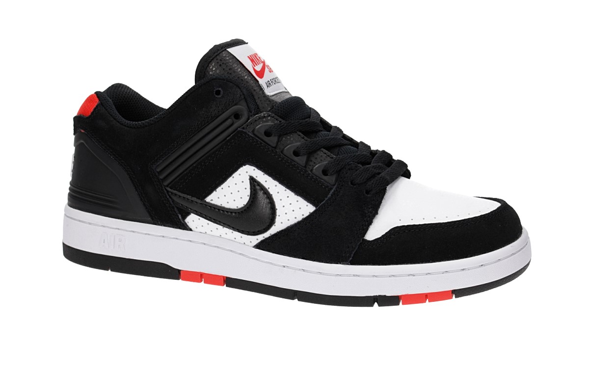 Nike SB Air Force II Low Chaussure (black black white habanero red)