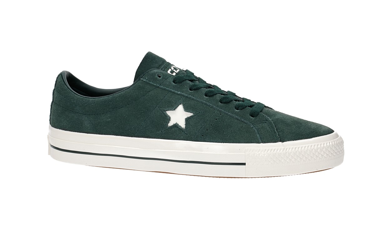 Converse One Star Pro Vintage Suede Shoes (deep emerald egret)