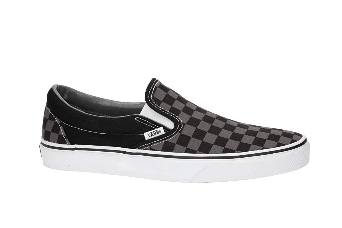 vans black and pewter slip on