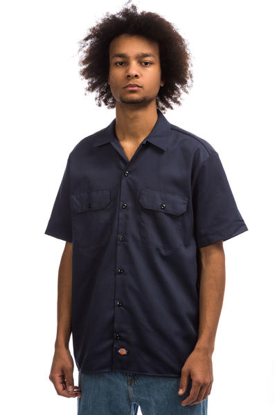 Dickies Work Shirt Navy Blue Buy At Skatedeluxe