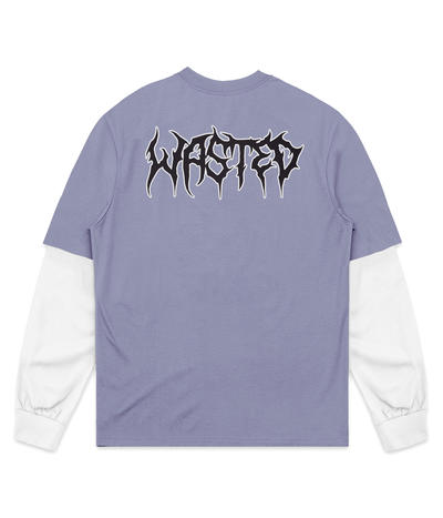 Shop Wasted Paris Feeler Long sleeve (ice blue off white) online