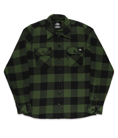 Dickies Uomo FLANNEL CAMICIA Sacramento PINE GREEN