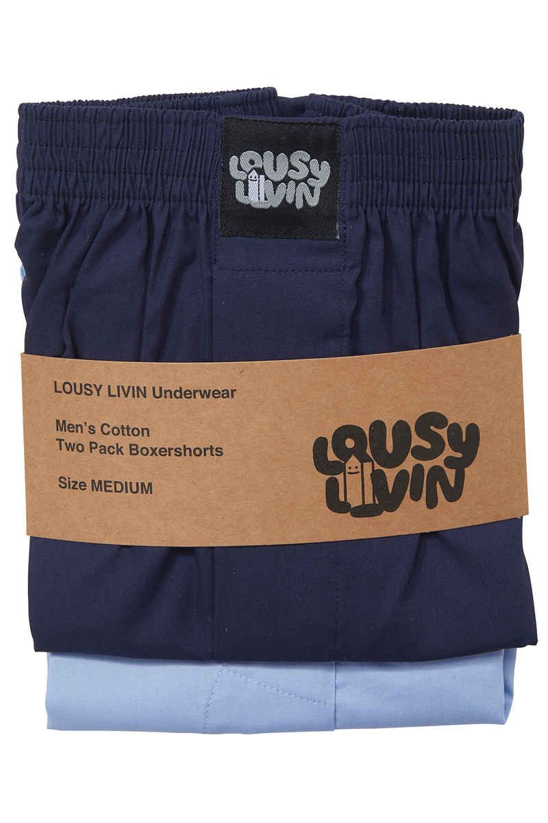 Lousy Livin Underwear Plain Boxershorts (navy port blue) 2er Pack