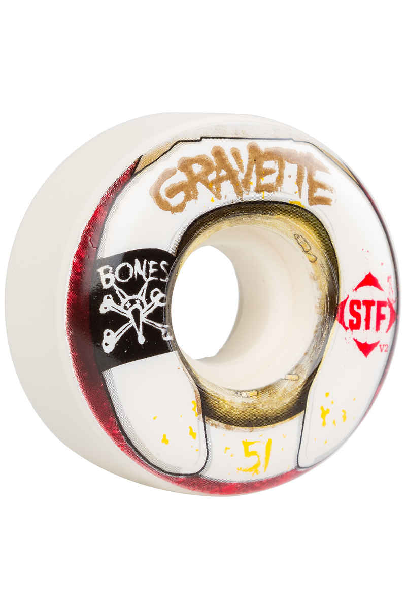 Bones STF Gravette Wasted Life Roue (white) 51mm 103A 4 Pack
