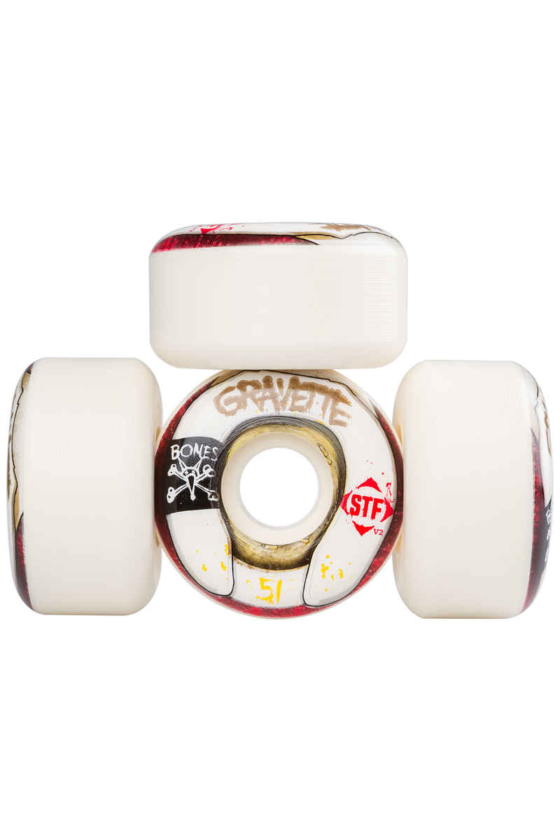 Bones STF Gravette Wasted Life Roue (white) 51mm 103A 4 Pack