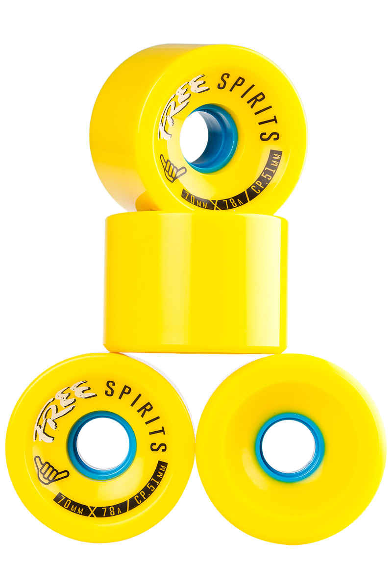 Free Wheels Spirits Roue (yellow) 4 Pack 70mm 78A
