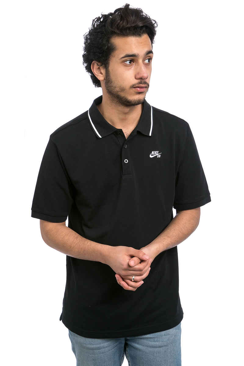 Nike SB Dri-FIT Piqué Tipped Polo-Shirt (black white)