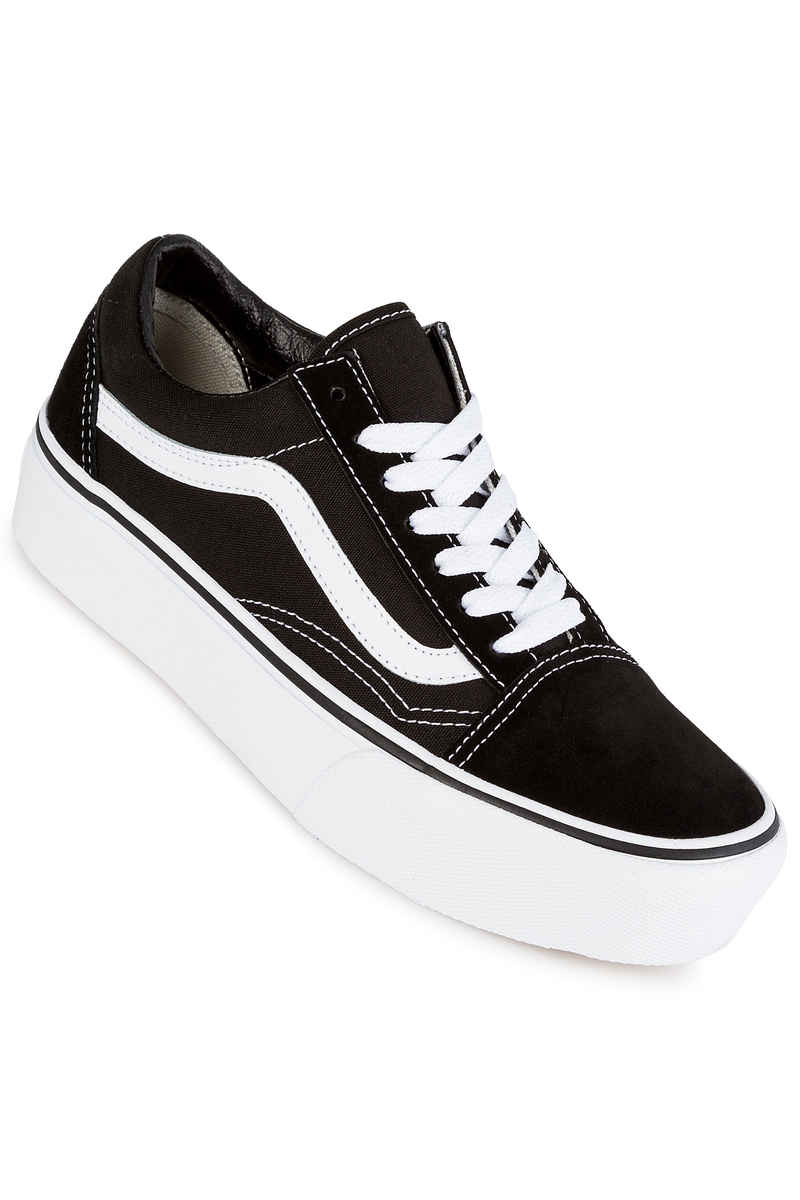 vans old skool platform trainers in black and white