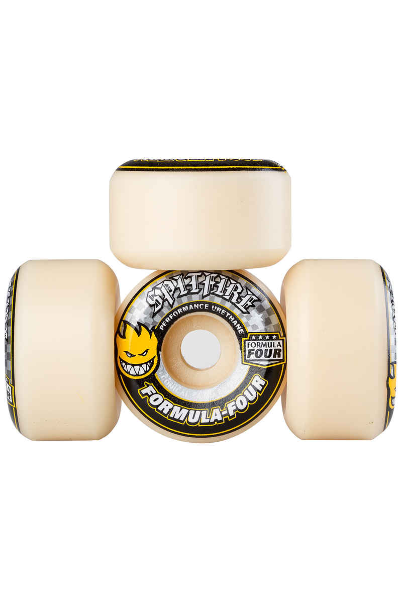 Spitfire Formula Four Conical Wheels (white yellow) 54mm 99A 4 Pack