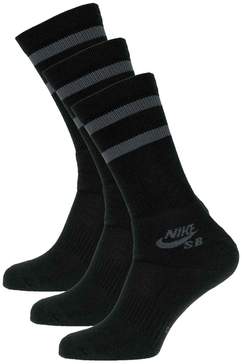Nike SB Crew Skateboarding Socken US 3-15 (black anthracite) 3er Pack
