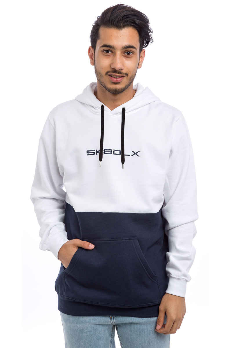SK8DLX Lazer Hoodie (white dark navy)