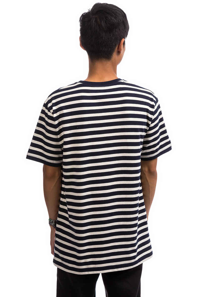 Cleptomanicx Classic Stripe 2 T-Shirt (dark navy)