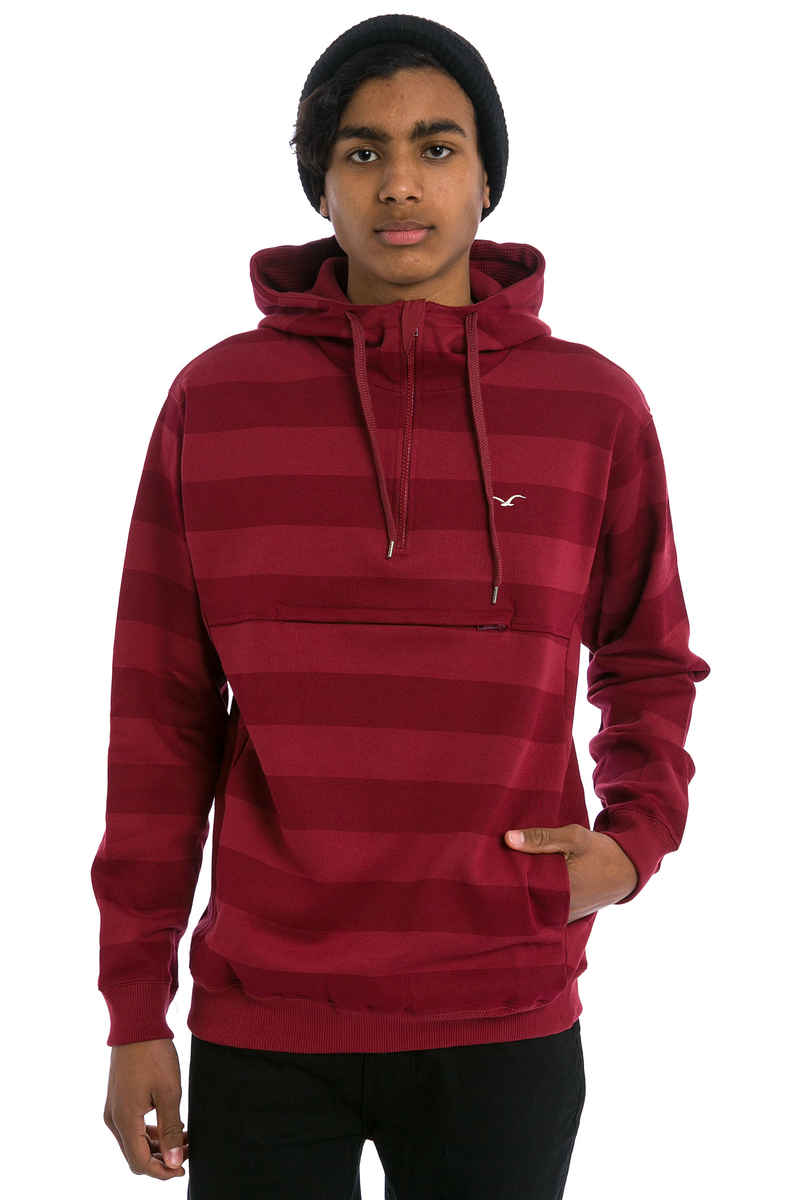 Cleptomanicx Stripe 3.0 Hoodie (merlot red)