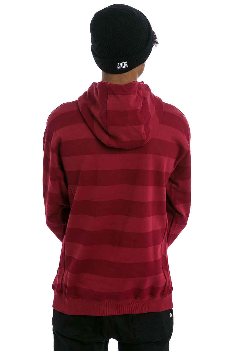 Cleptomanicx Stripe 3.0 Hoodie (merlot red)