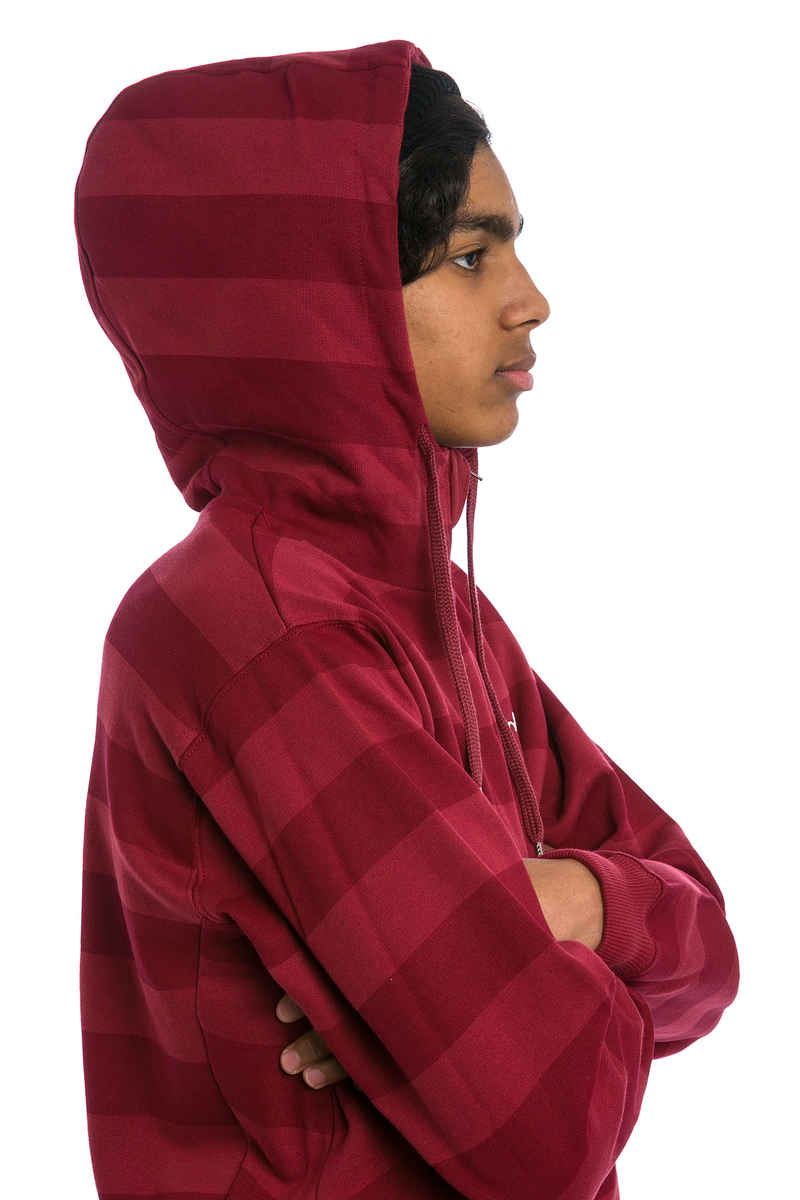 Cleptomanicx Stripe 3.0 Hoodie (merlot red)