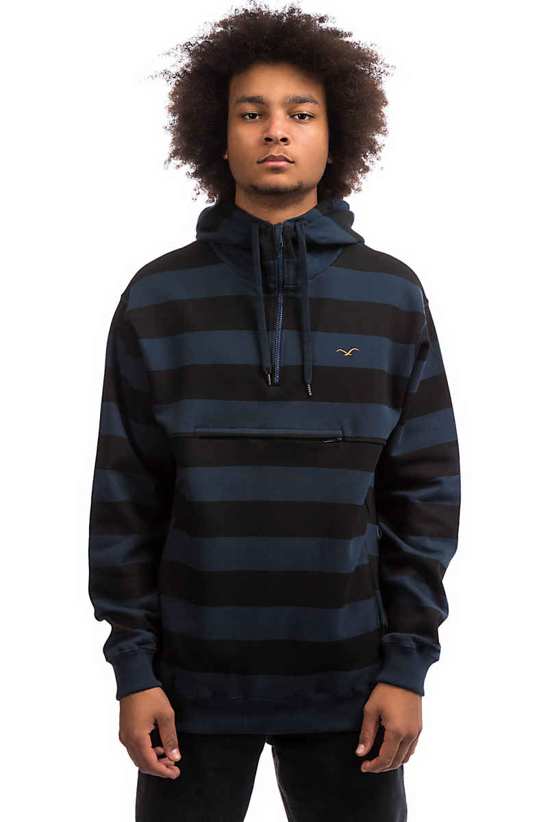 Cleptomanicx Stripe 3.0 Hoodie (dark navy)