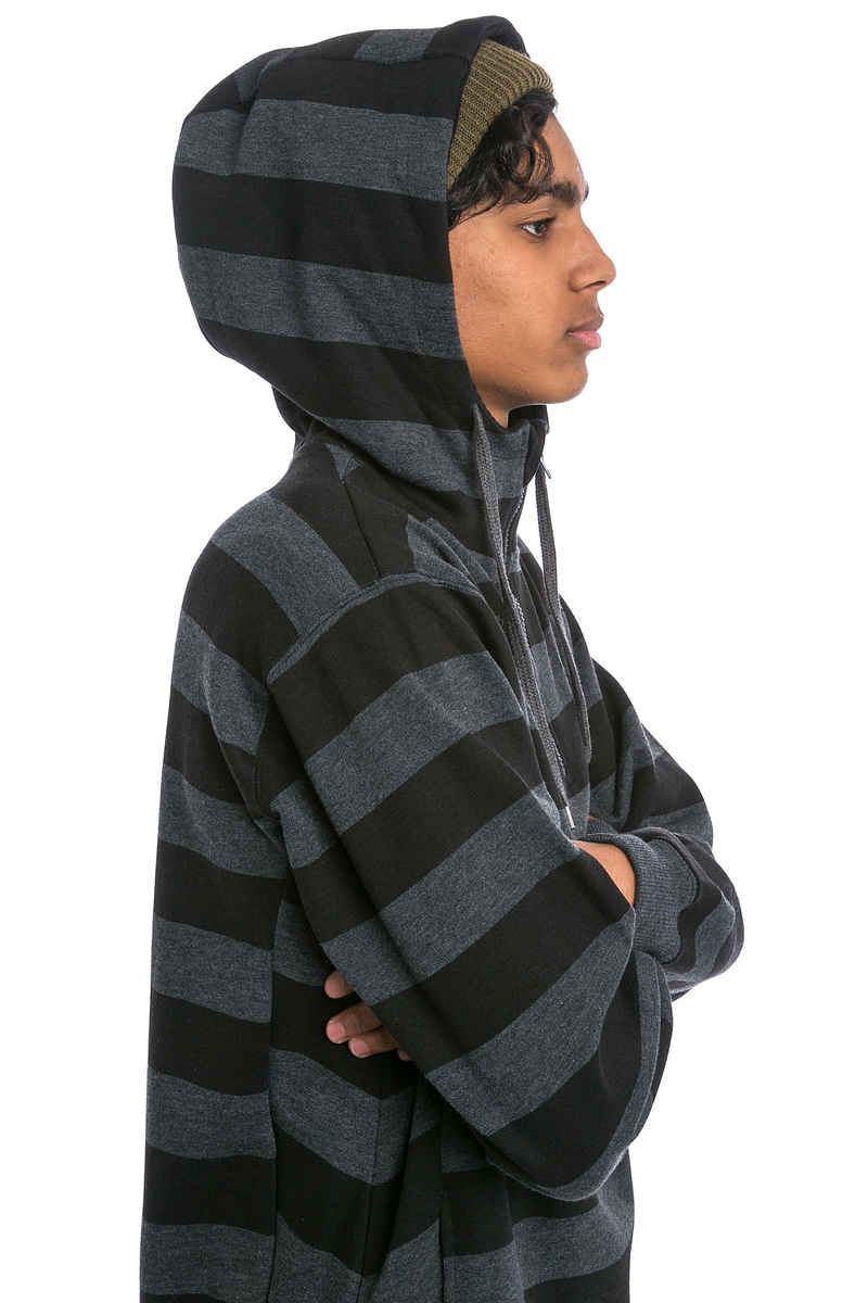 Cleptomanicx Stripe 3.0 Hoodie (heather black)