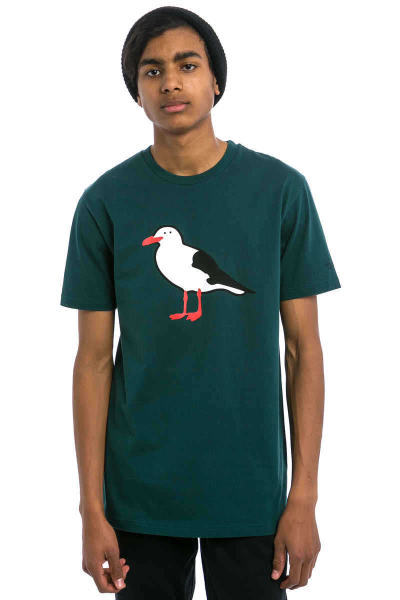Cleptomanicx Gull T-Shirt (dark sea green)