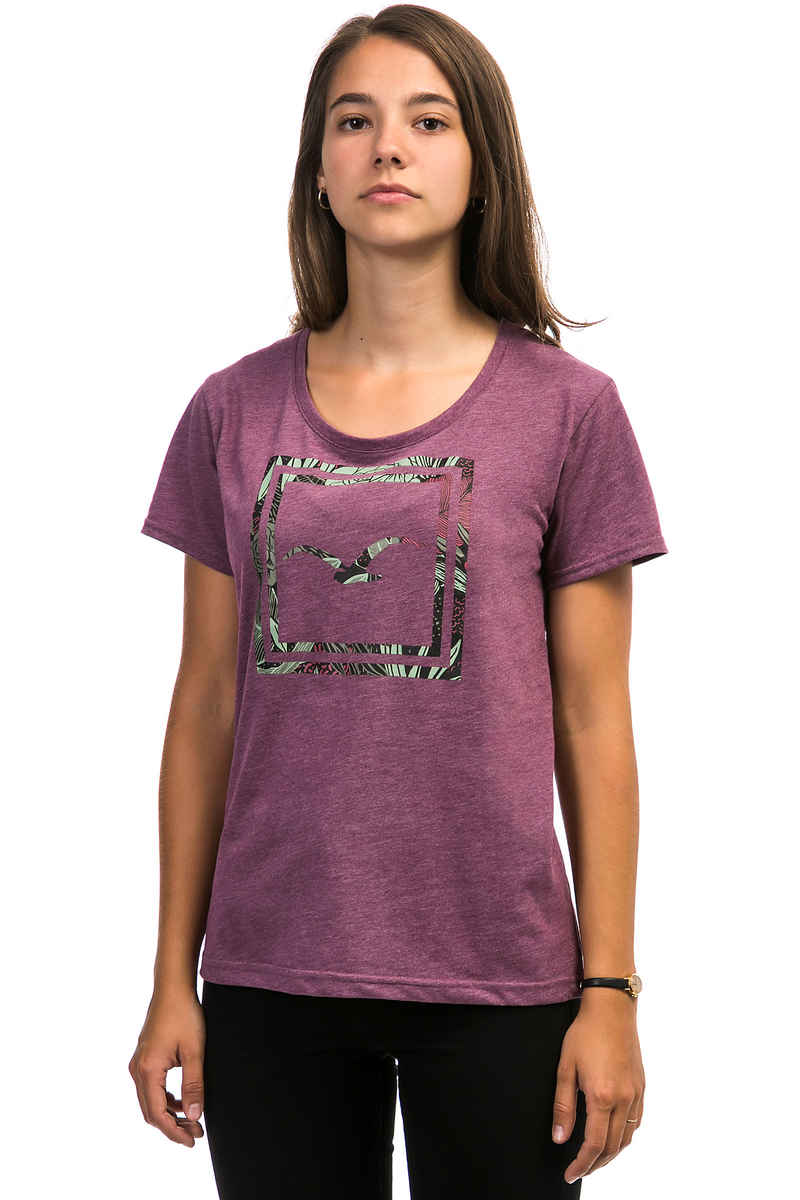 Cleptomanicx Floral Box T-Shirt women (heather dark berry)