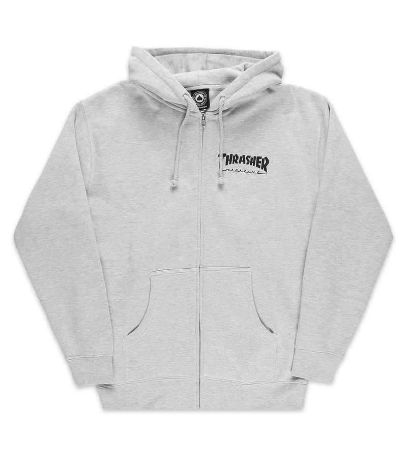Thrasher Logo Sudadera con cremallera (grey)