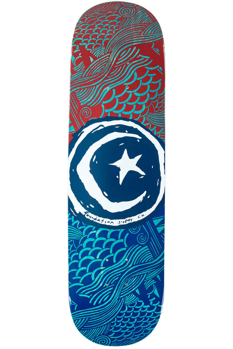 Foundation Star & Moon Waves 8.125" Planche Skate (red blue)