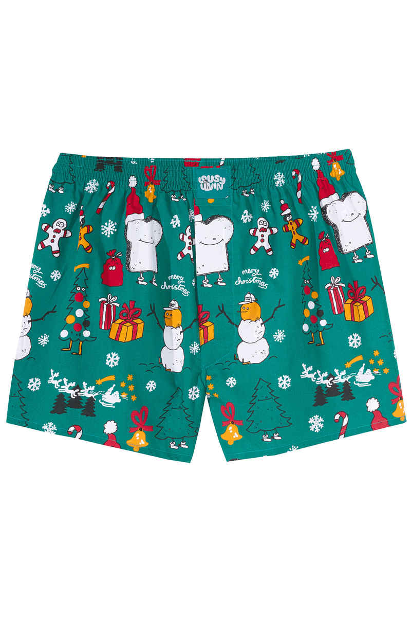 Lousy Livin Underwear Merry Merry Boxers (forrest green)