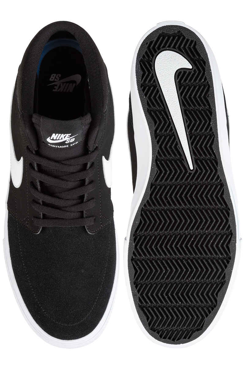 Nike SB Solarsoft Portmore II Mid Schoen (black white)