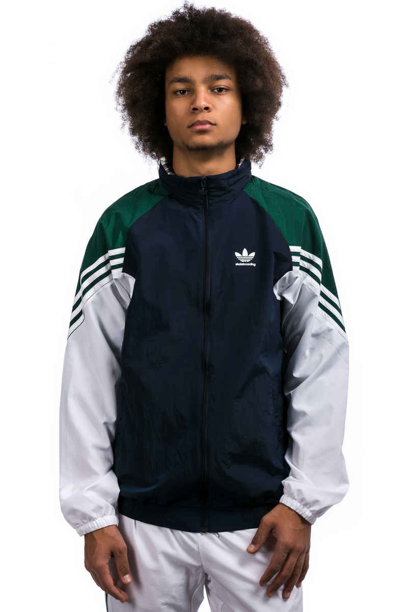adidas Lightweight Full Zip Tracktop Jacke (night indigo green white)