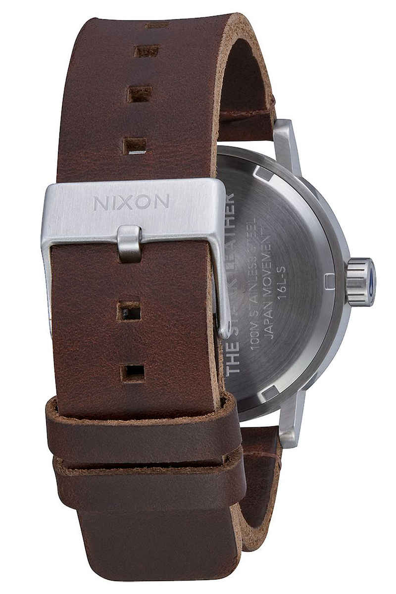 Nixon The Stark Leather Horloge (blue sunray brown)
