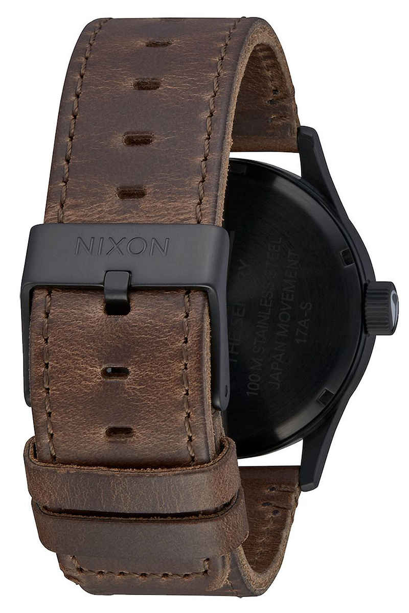 Nixon The Sentry Leather Watch (black concrete)