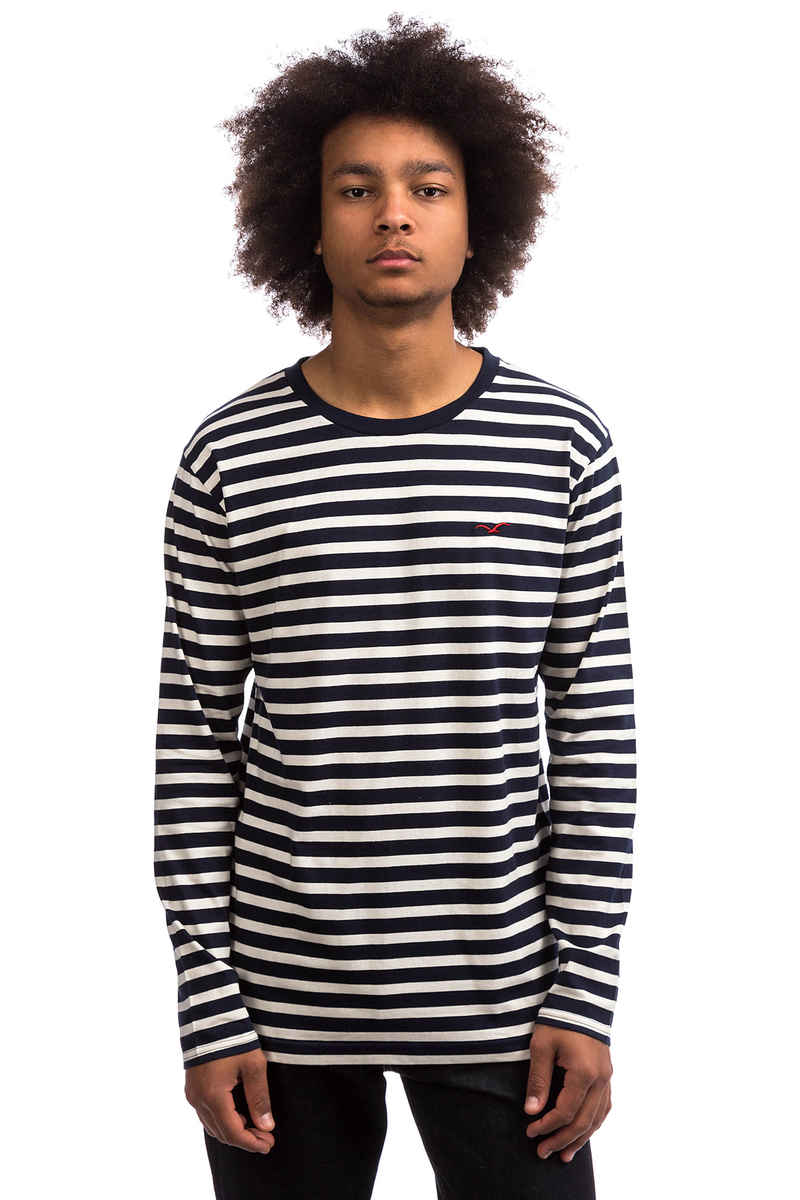 Cleptomanicx Classic Stripe 2 Camiseta de manga larga (dark navy)