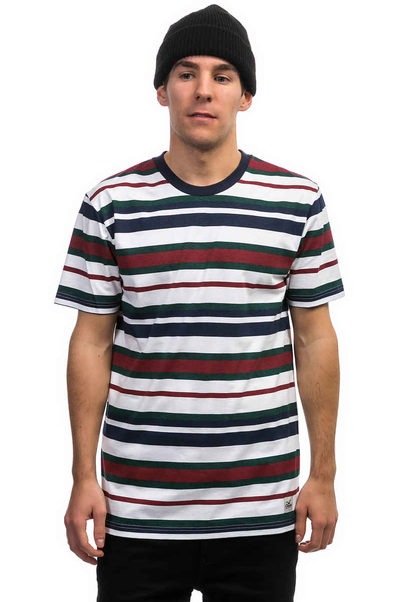 Cleptomanicx Multi Stripe 2 T-Shirt (dark navy)