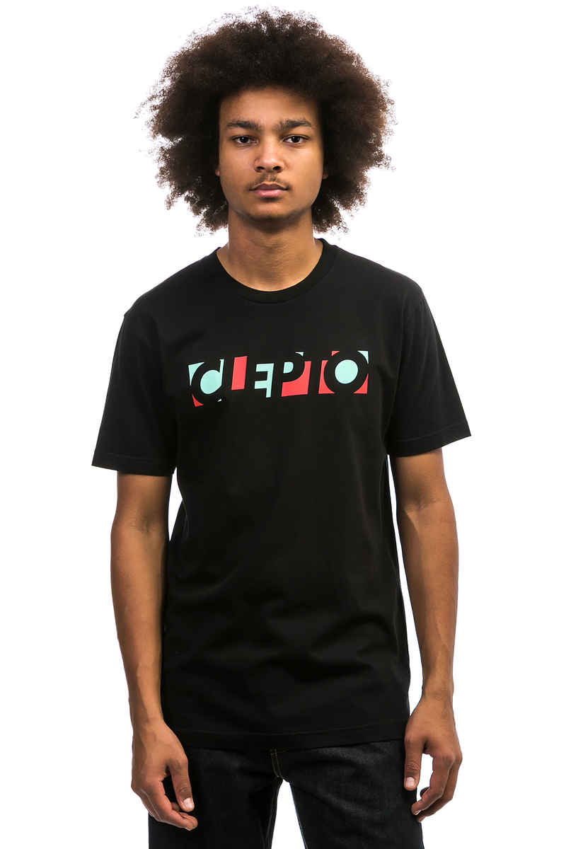 Cleptomanicx Blocks T-Shirt (black fiery red)