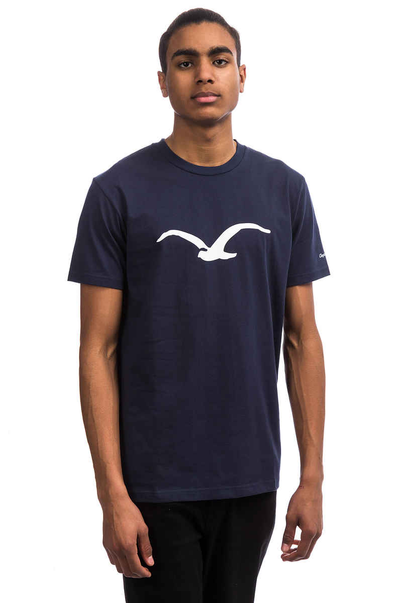 Cleptomanicx Möwe T-Shirt (dark navy white)