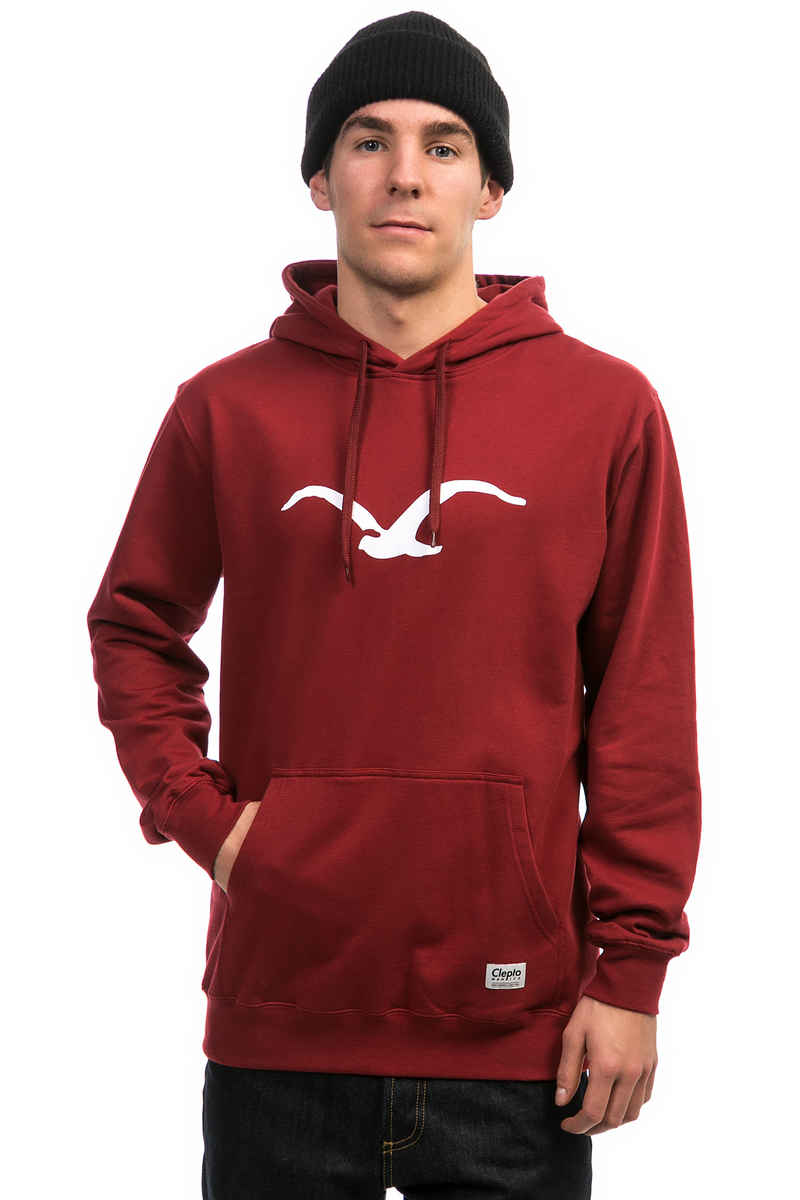 Cleptomanicx Möwe Hoodie (merlot red white)