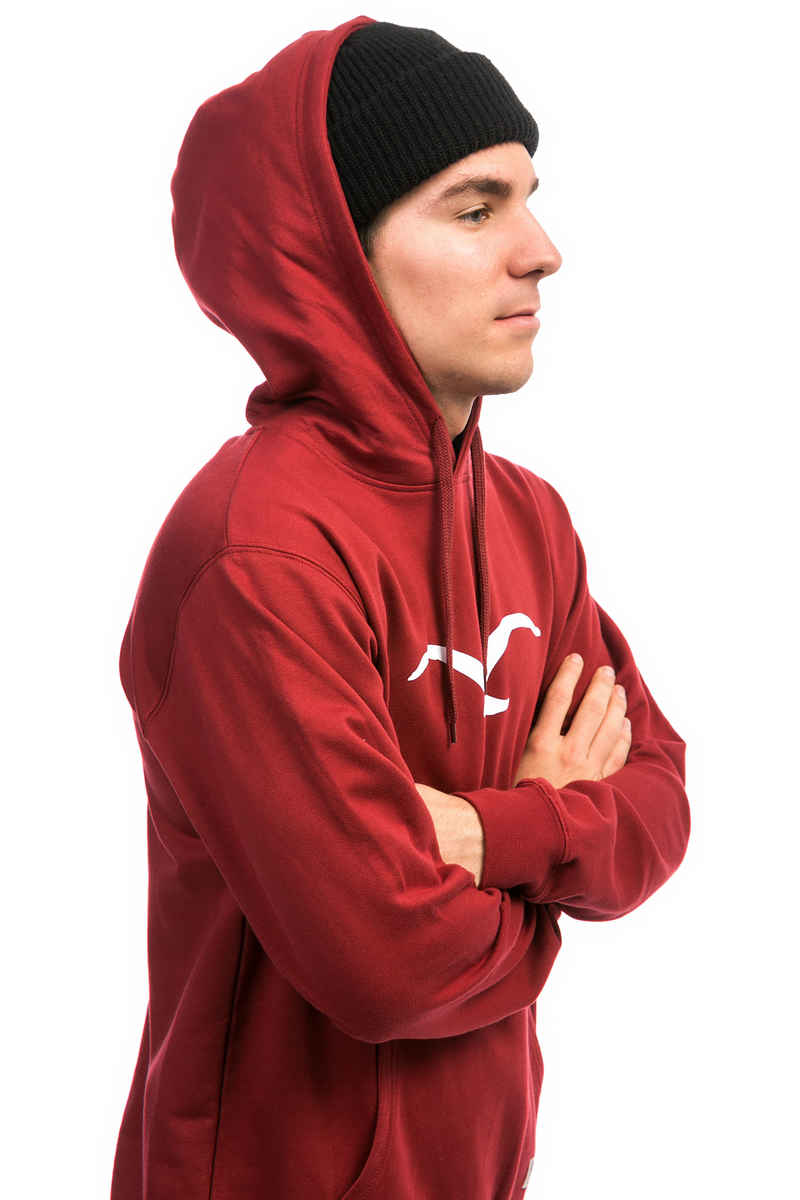 Cleptomanicx Möwe Hoodie (merlot red white)