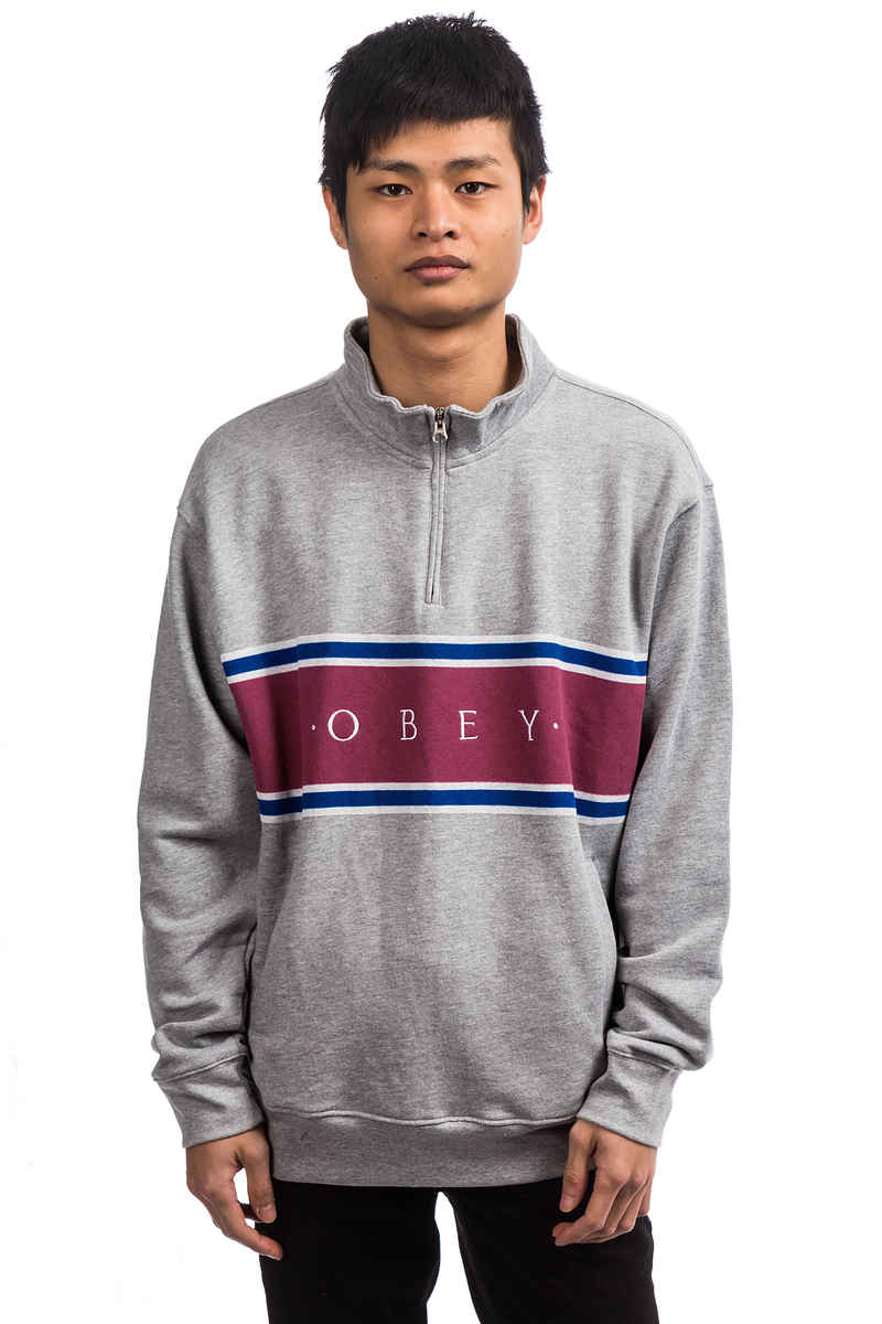 Obey Palisade Mock Neck Sweatshirt (heather grey)