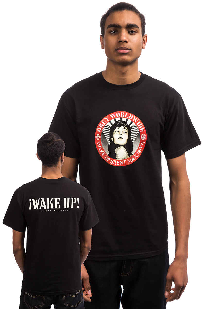 Obey Wake Up Silent Majority T-Shirt (black)