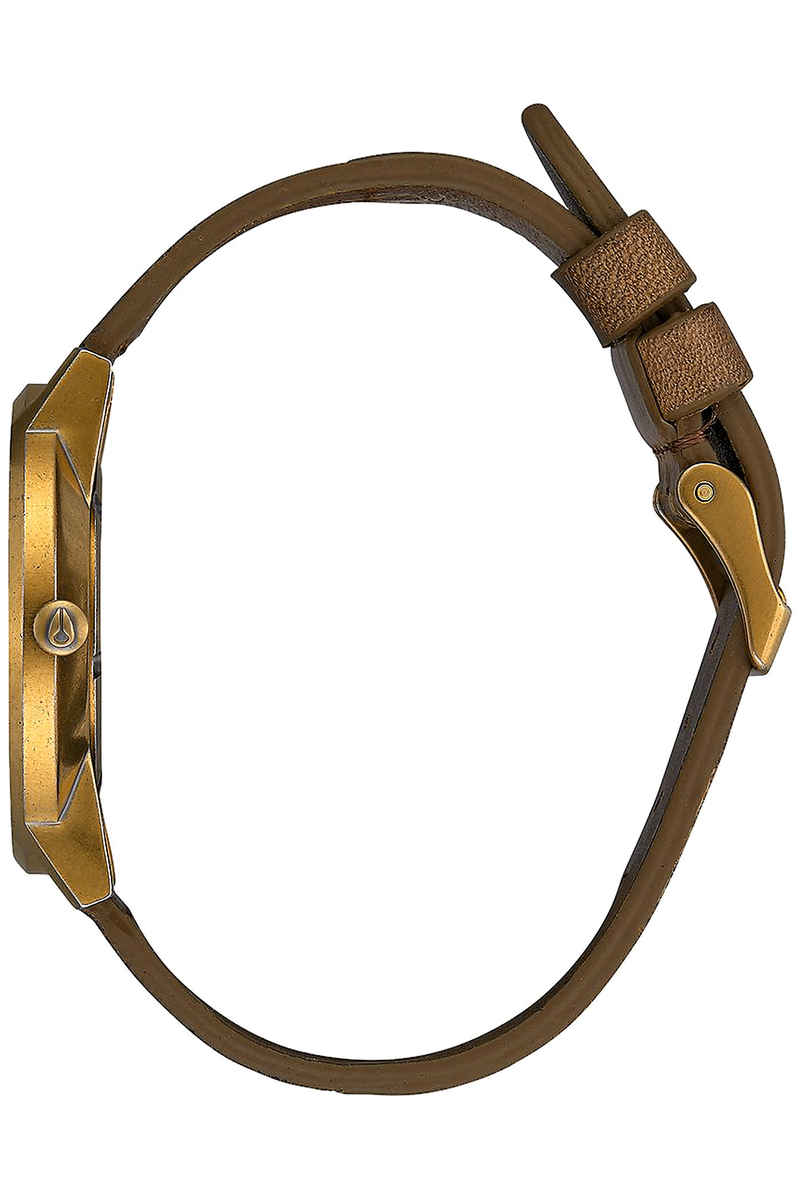 Nixon The Porter Leather Watch (palm green brass brown)