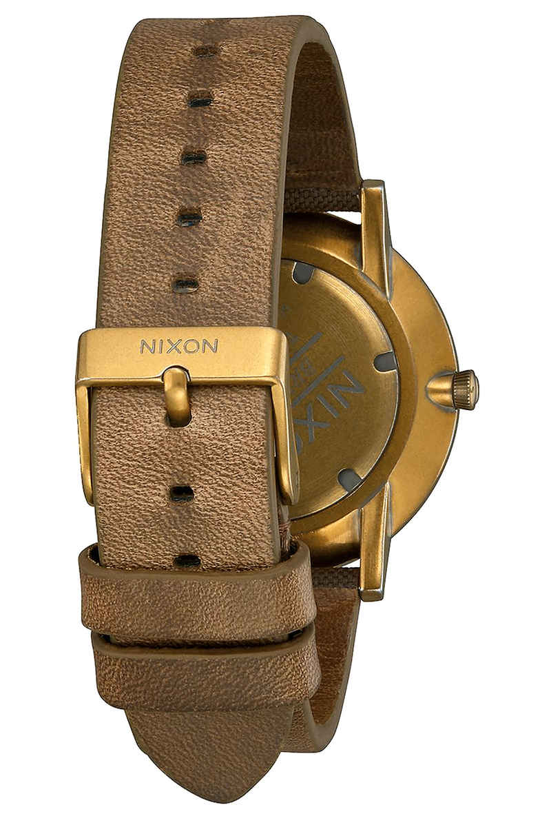 Nixon The Porter Leather Watch (palm green brass brown)