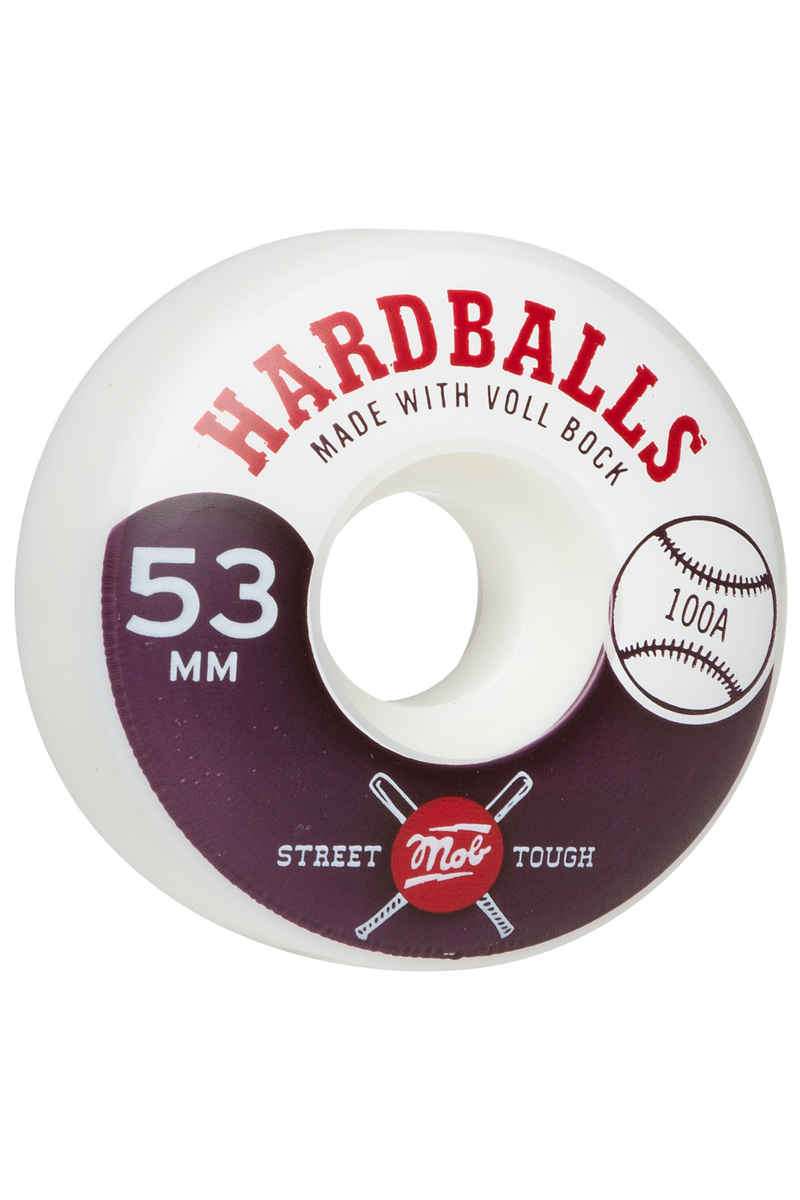 MOB Skateboards Hardballs Rollen (white) 53mm 100A 4er Pack
