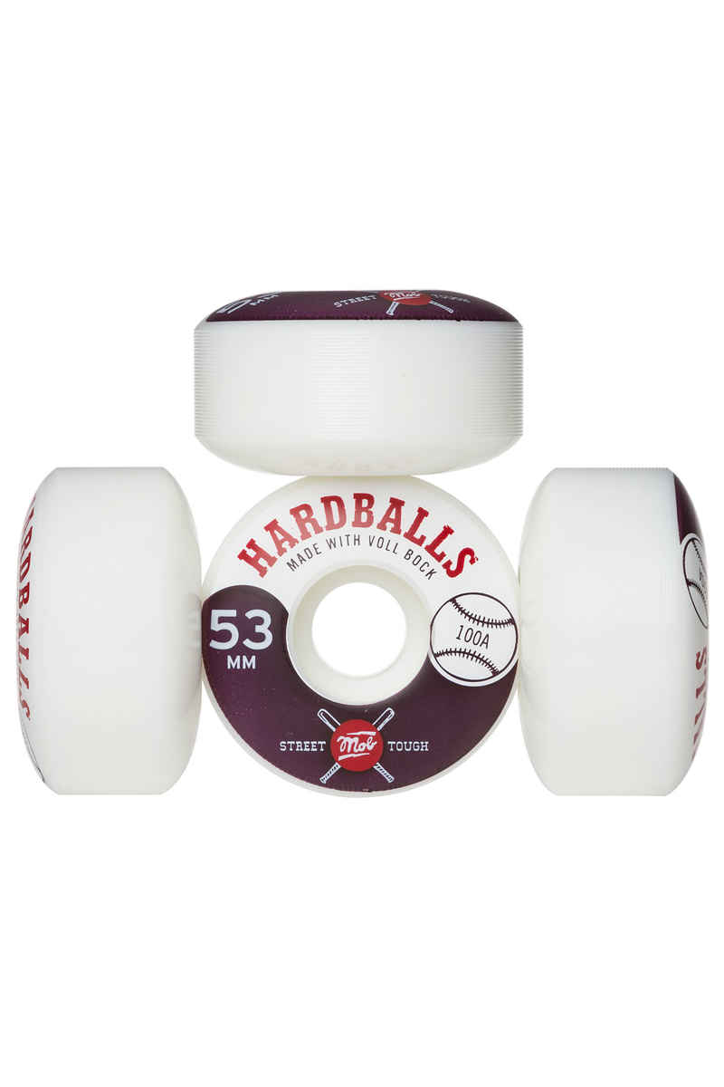 MOB Skateboards Hardballs Rollen (white) 53mm 100A 4er Pack