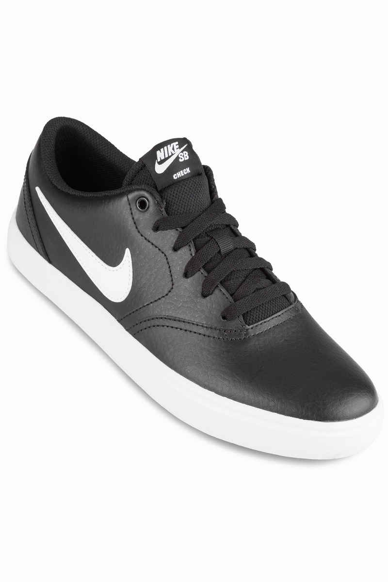 Nike SB Check Solarsoft Leather Shoes (black white)